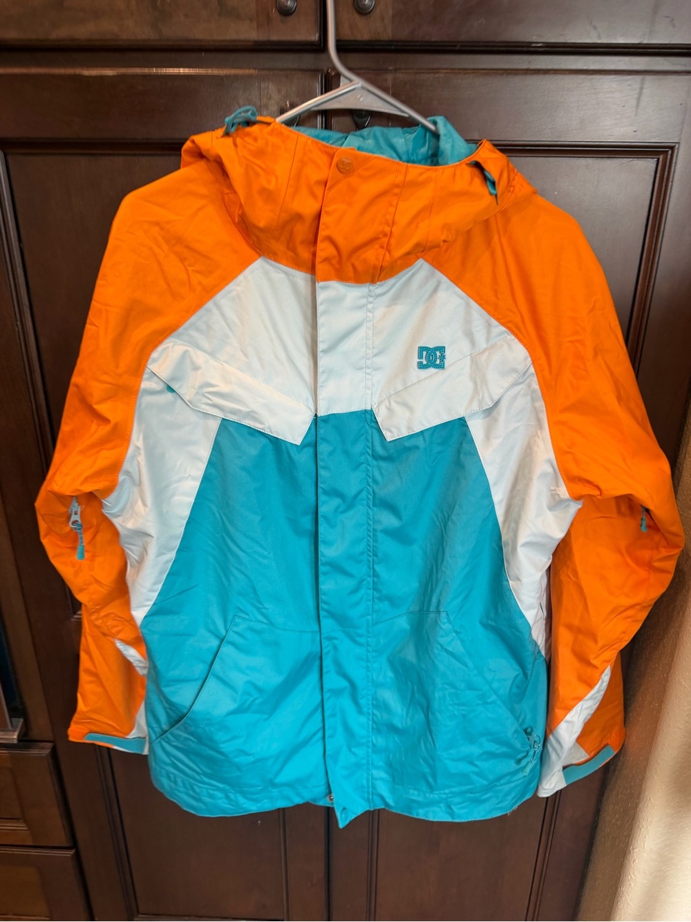 DC Shoes Fuse Technical Snowboard Jacket Women’s Small Teal Orange ski coat S